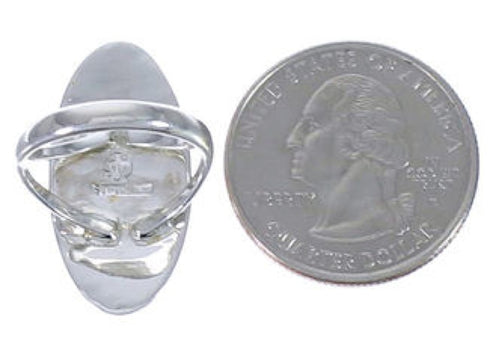 Southwest Sterling Silver Turquoise Inlay Ring Size 5-1/4 UX34198